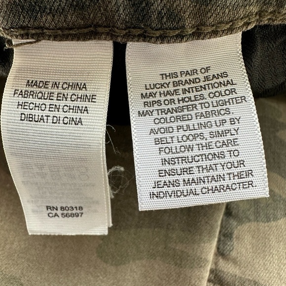 Lucky Brand Brooke Stretch Legging Jean Khaki Green Camouflage Size 2/26 - Picture 14 of 16